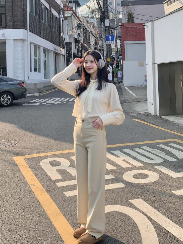 Wide leg white pants