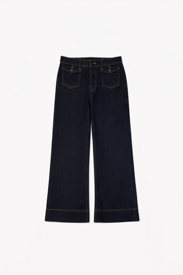 Utility-Pocket Wide Leg Jeans 30