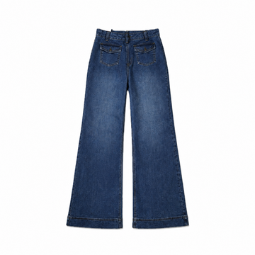 Utility-Pockets Wide Leg Jeans 28